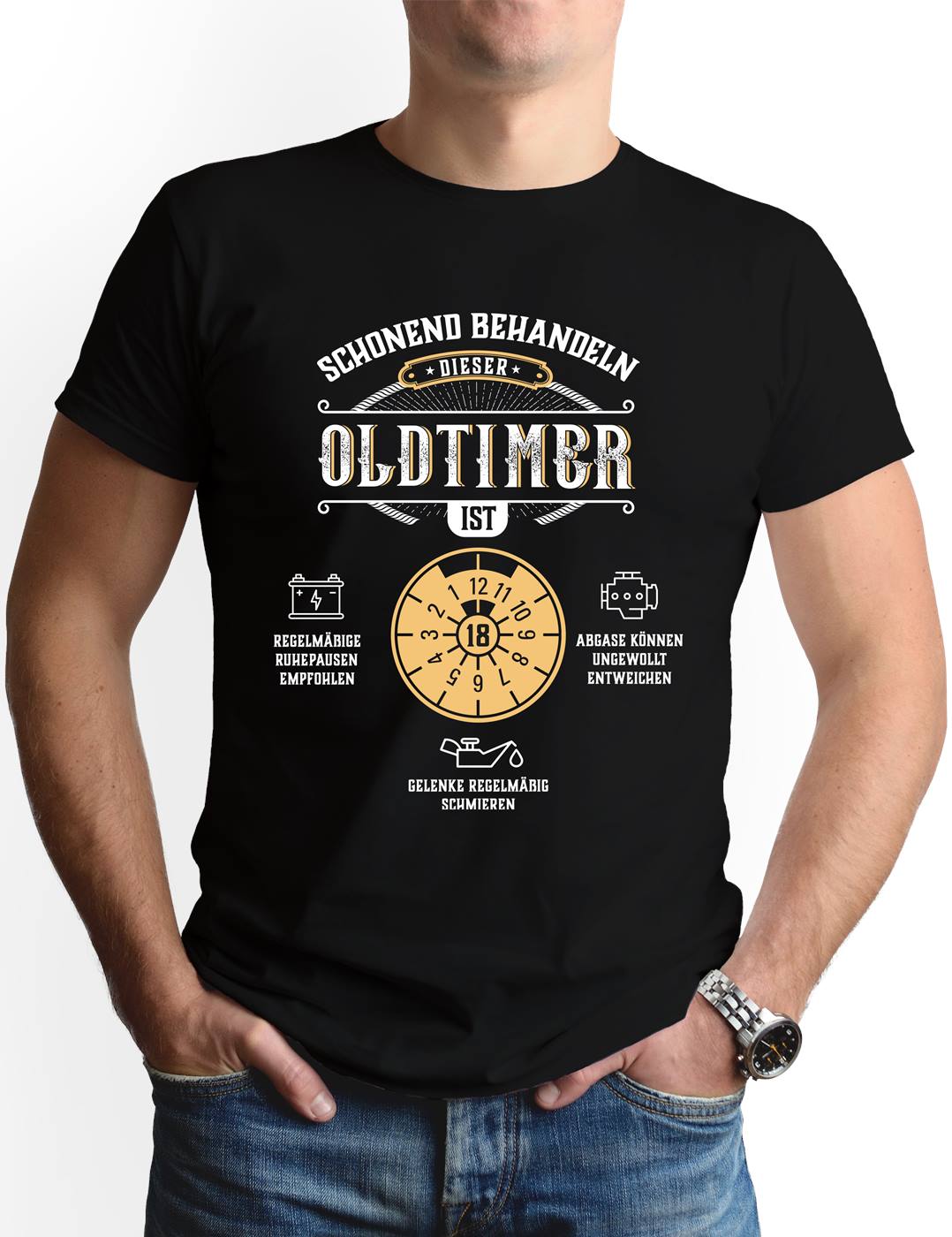 T-Shirt Herren - Schonend behandeln Dieser Oldtimer ist 18