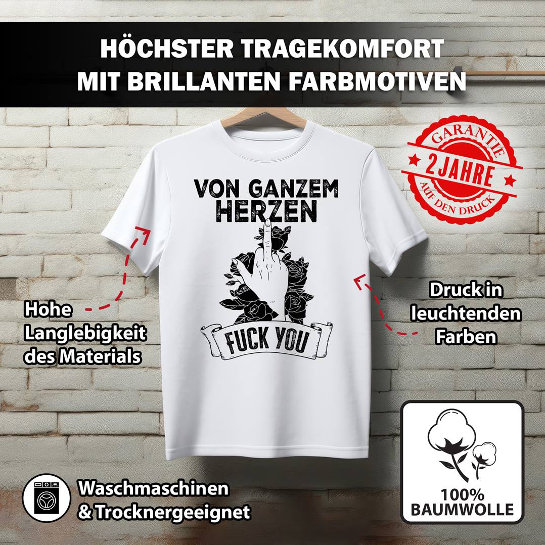T-Shirt Herren - Von ganzem Herzen FUCK YOU