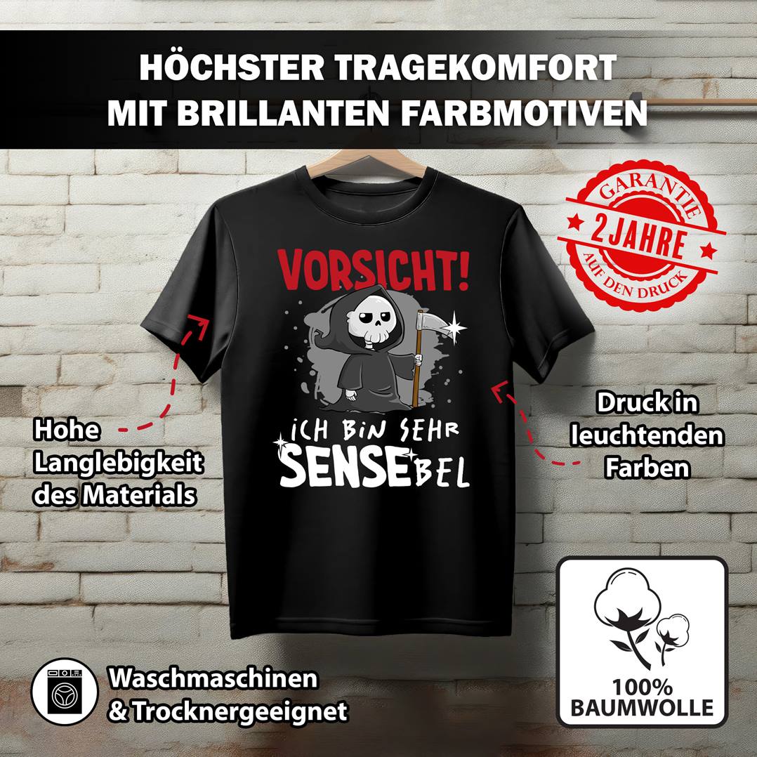 Sensebald T-Shirt Herren - Vorsicht! Ich bin SENSEbel