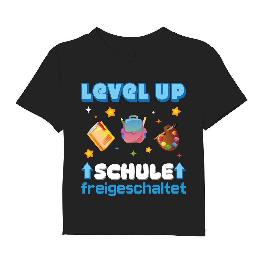 T-Shirt Kinder - Level Up - Schule freigeschaltet