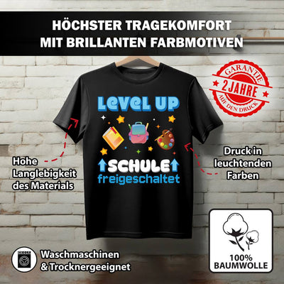 T-Shirt Kinder - Level Up - Schule freigeschaltet