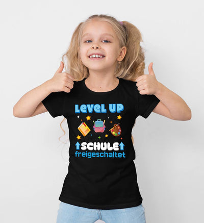 T-Shirt Kinder - Level Up - Schule freigeschaltet