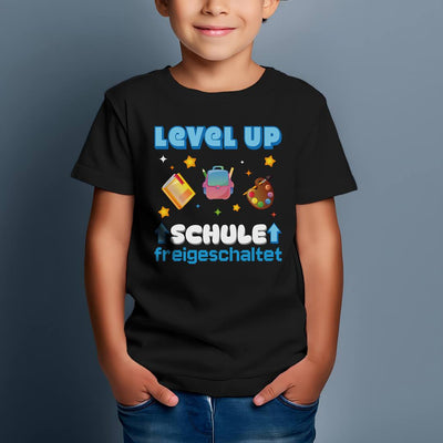 T-Shirt Kinder - Level Up - Schule freigeschaltet