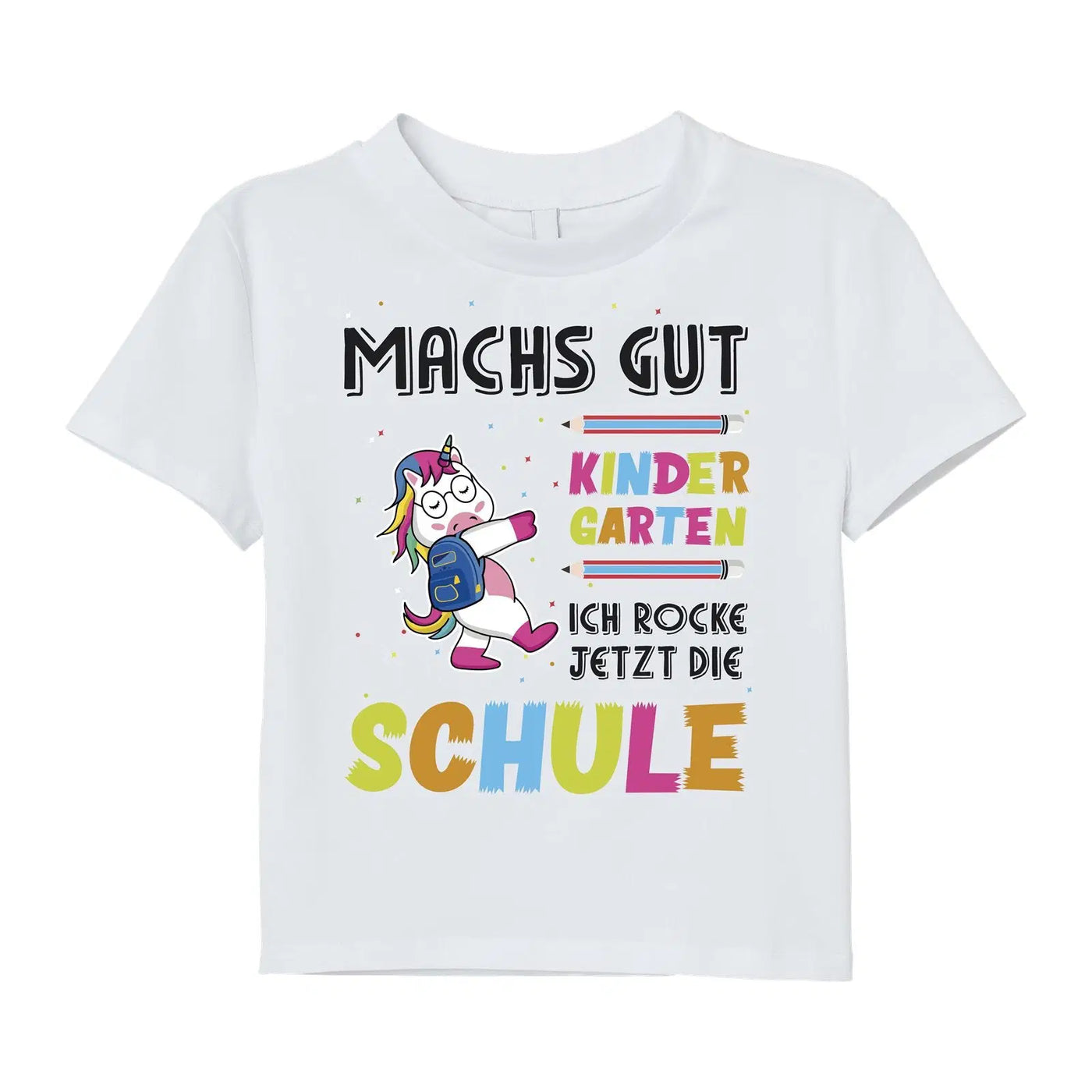 Bild: T-Shirt Kinder - Machs gut Kindergarten Ich rocke jetzt die Schule (Einhorn) Geschenkidee