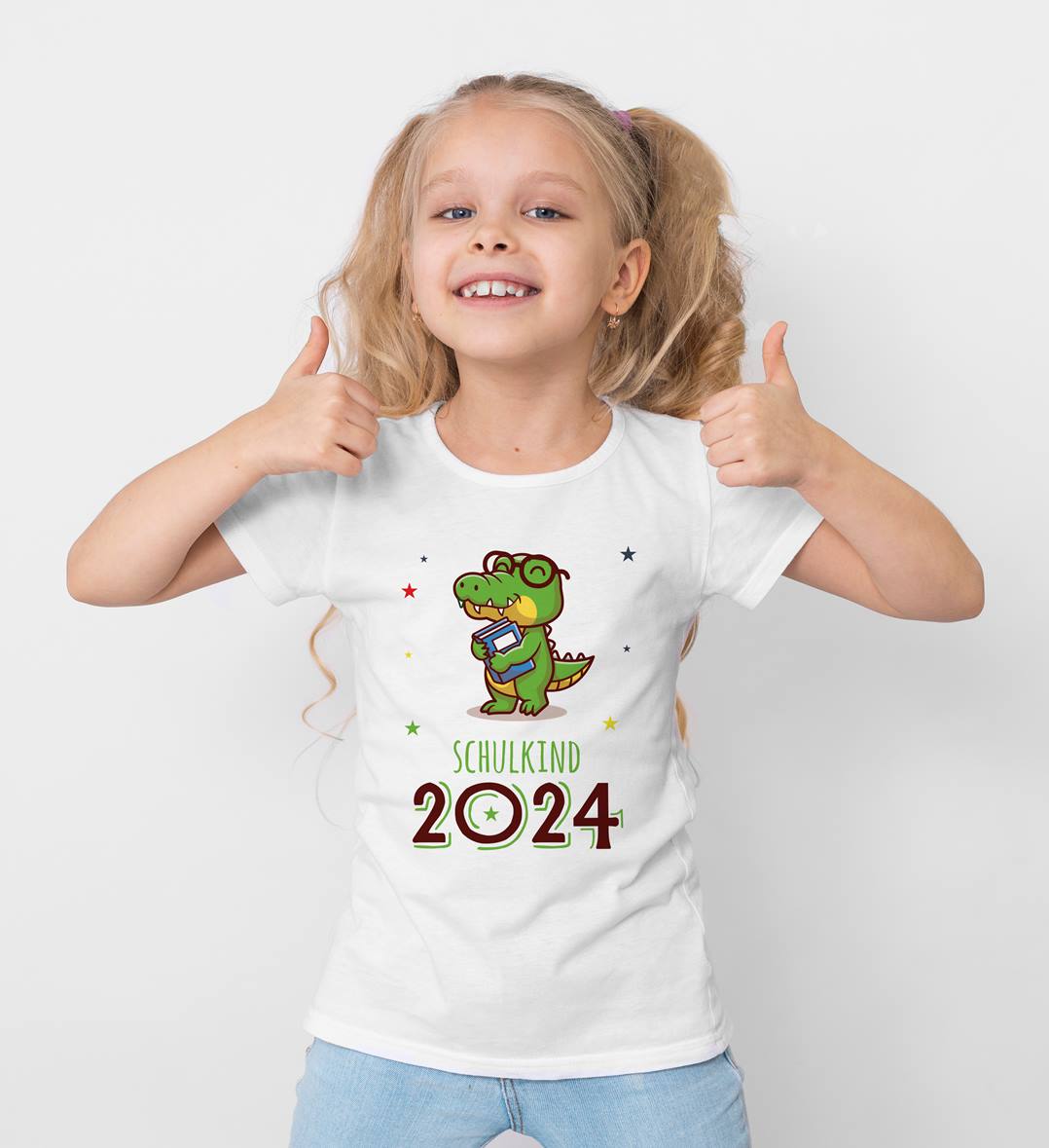 T-Shirt Kinder - Schulkind 2024 (Krokodil)