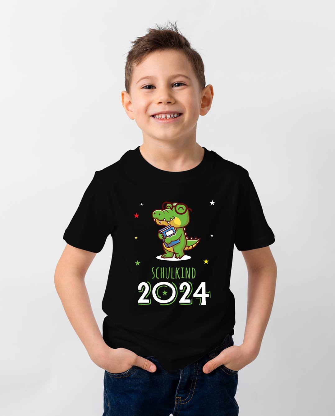 T-Shirt Kinder - Schulkind 2024 (Krokodil)