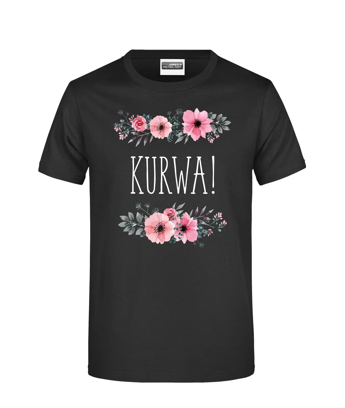 Bild: T-Shirt - Kurwa! - blumig Geschenkidee