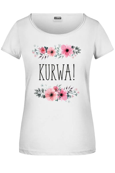 Bild: T-Shirt - Kurwa! - blumig Geschenkidee
