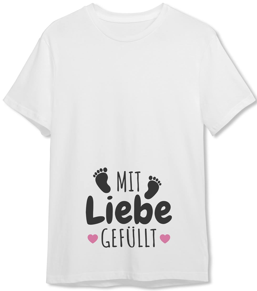 T-Shirt - Mit Liebe gefüllt (Schwangerschaft)