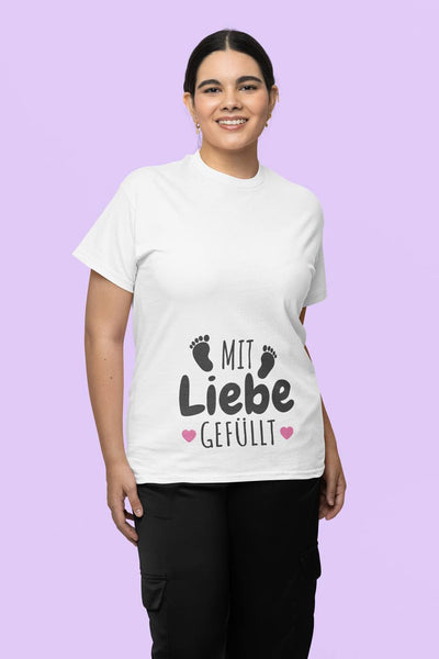 T-Shirt - Mit Liebe gefüllt (Schwangerschaft)