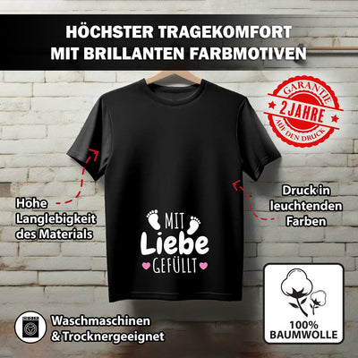 T-Shirt - Mit Liebe gefüllt (Schwangerschaft)