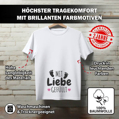 T-Shirt - Mit Liebe gefüllt (Schwangerschaft)