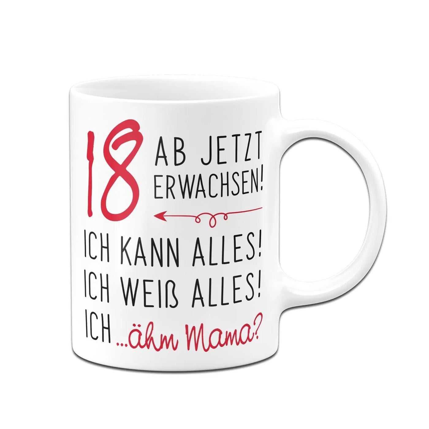 Bild: Tasse - 18 ab jetzt erwachsen! Geschenkidee