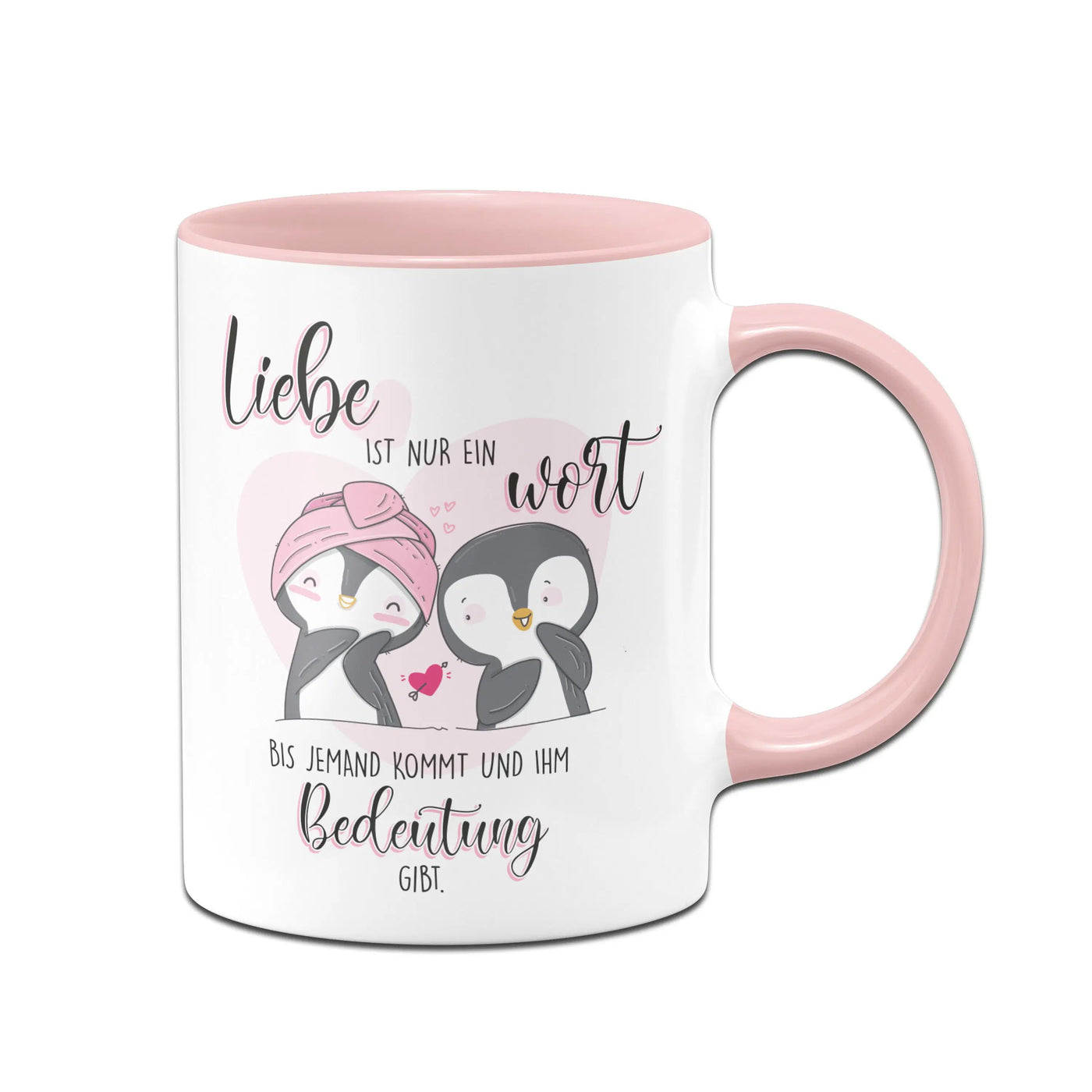 Bild: Pinguin Tasse - Liebe ist nur Wort Geschenkidee