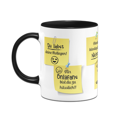 Tasse - Motivationstasse mit Klebezetteln (Arbeit)