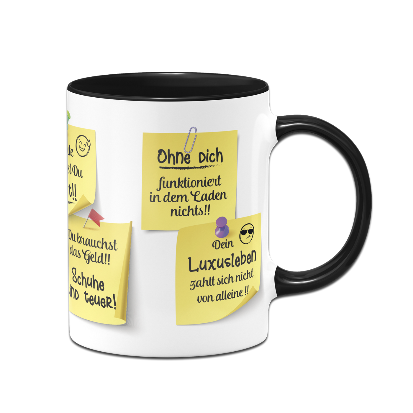 Tasse - Motivationstasse mit Klebezetteln (Arbeit)