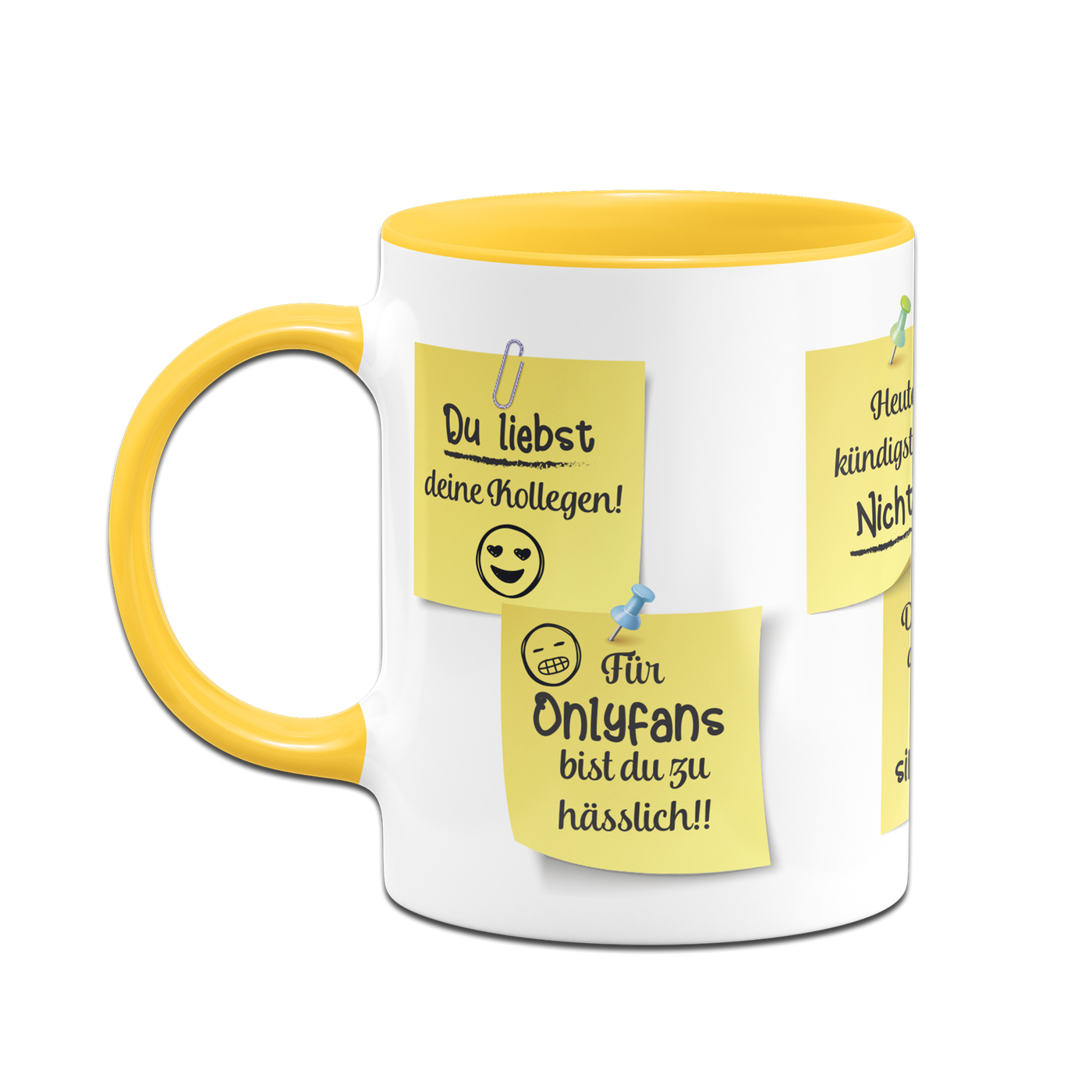 Tasse - Motivationstasse mit Klebezetteln (Arbeit)