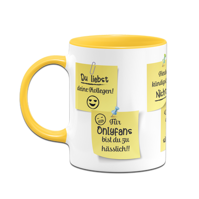 Tasse - Motivationstasse mit Klebezetteln (Arbeit)