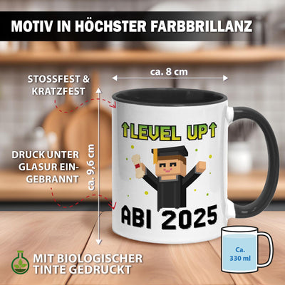 Tasse - Abi 2025 Level UP - Gamer Pixel Style
