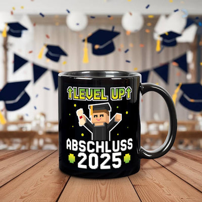 Tasse - Abschluss 2025 Level UP - Gamer Pixel Style - BL
