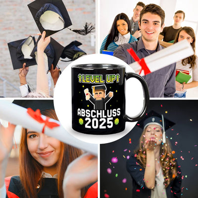 Tasse - Abschluss 2025 Level UP - Gamer Pixel Style - BL