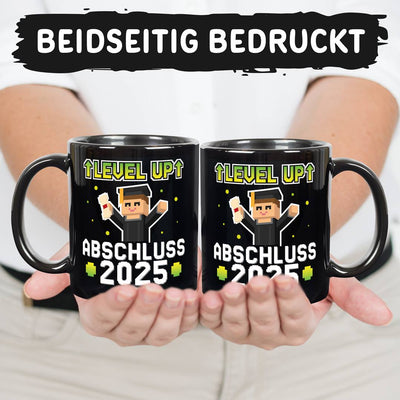Tasse - Abschluss 2025 Level UP - Gamer Pixel Style - BL