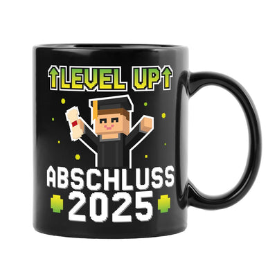 Tasse - Abschluss 2025 Level UP - Gamer Pixel Style - BL