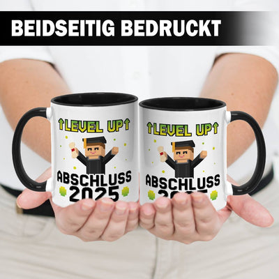 Tasse - Abschluss 2025 Level UP - Gamer Pixel Style