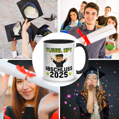 Tasse - Abschluss 2025 Level UP - Gamer Pixel Style
