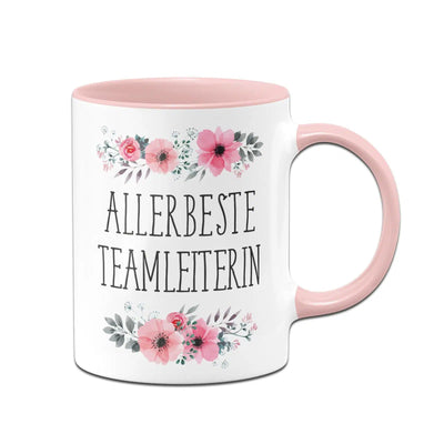 Bild: Tasse - Allerbeste Teamleiterin - blumig Geschenkidee