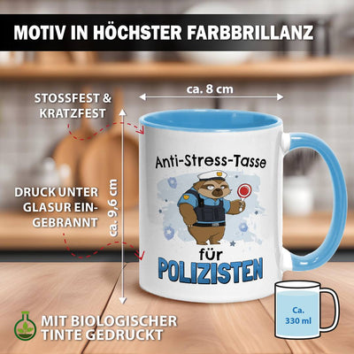 Tasse - Anti-Stress-Tasse für Polizisten - Ratzfatz das Faultier