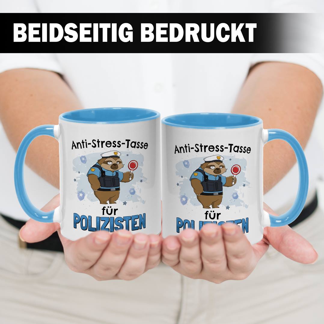 Tasse - Anti-Stress-Tasse für Polizisten - Ratzfatz das Faultier