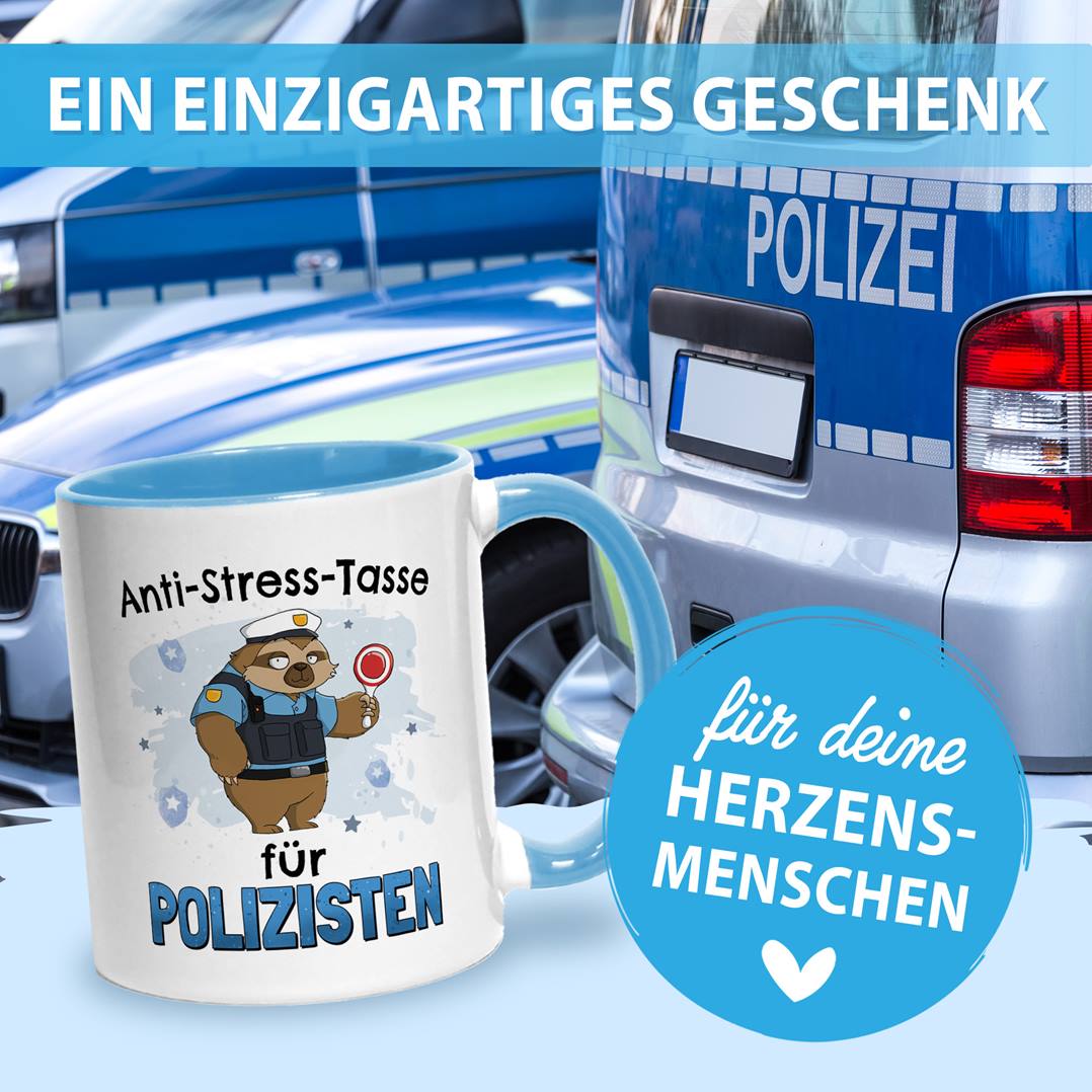 Tasse - Anti-Stress-Tasse für Polizisten - Ratzfatz das Faultier