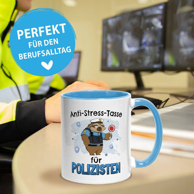 Tasse - Anti-Stress-Tasse für Polizisten - Ratzfatz das Faultier