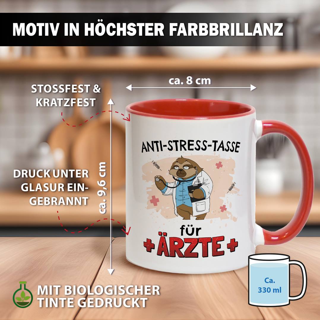 Tasse - Anti-Stress-Tasse für Ärzte - Ratzfatz das Faultier