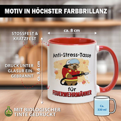 Tasse - Anti-Stress-Tasse für Feuerwehrmänner - Ratzfatz das Faultier