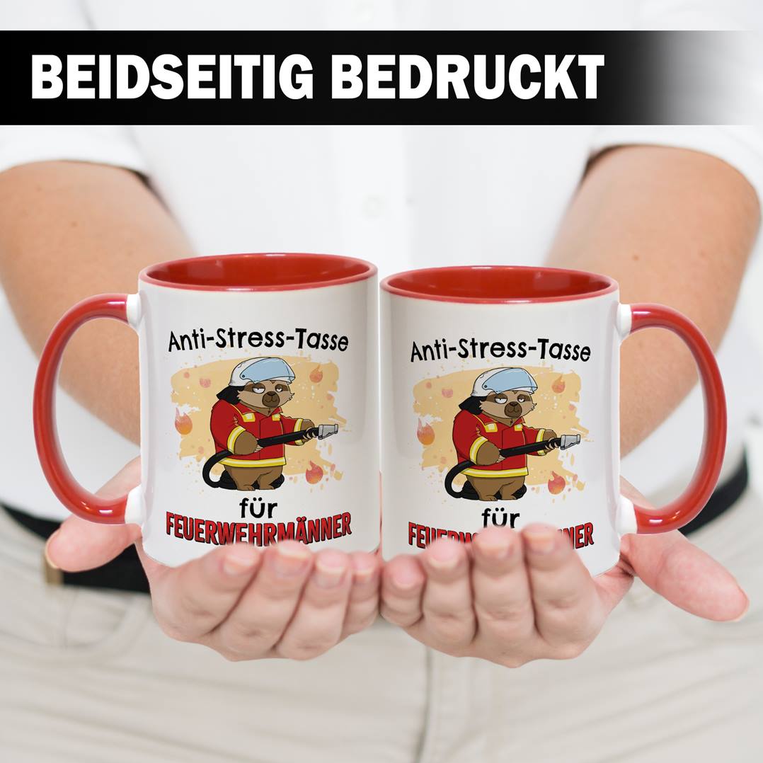 Tasse - Anti-Stress-Tasse für Feuerwehrmänner - Ratzfatz das Faultier