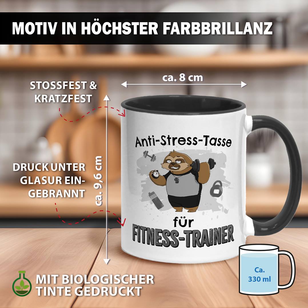 Tasse - Anti-Stress-Tasse für Fitness-Trainer - Ratzfatz das Faultier