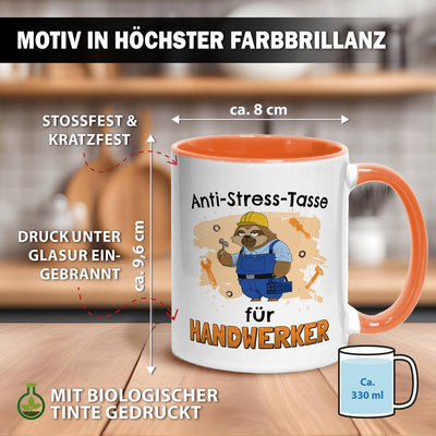 Tasse - Anti-Stress-Tasse für Handwerker - Ratzfatz das Faultier