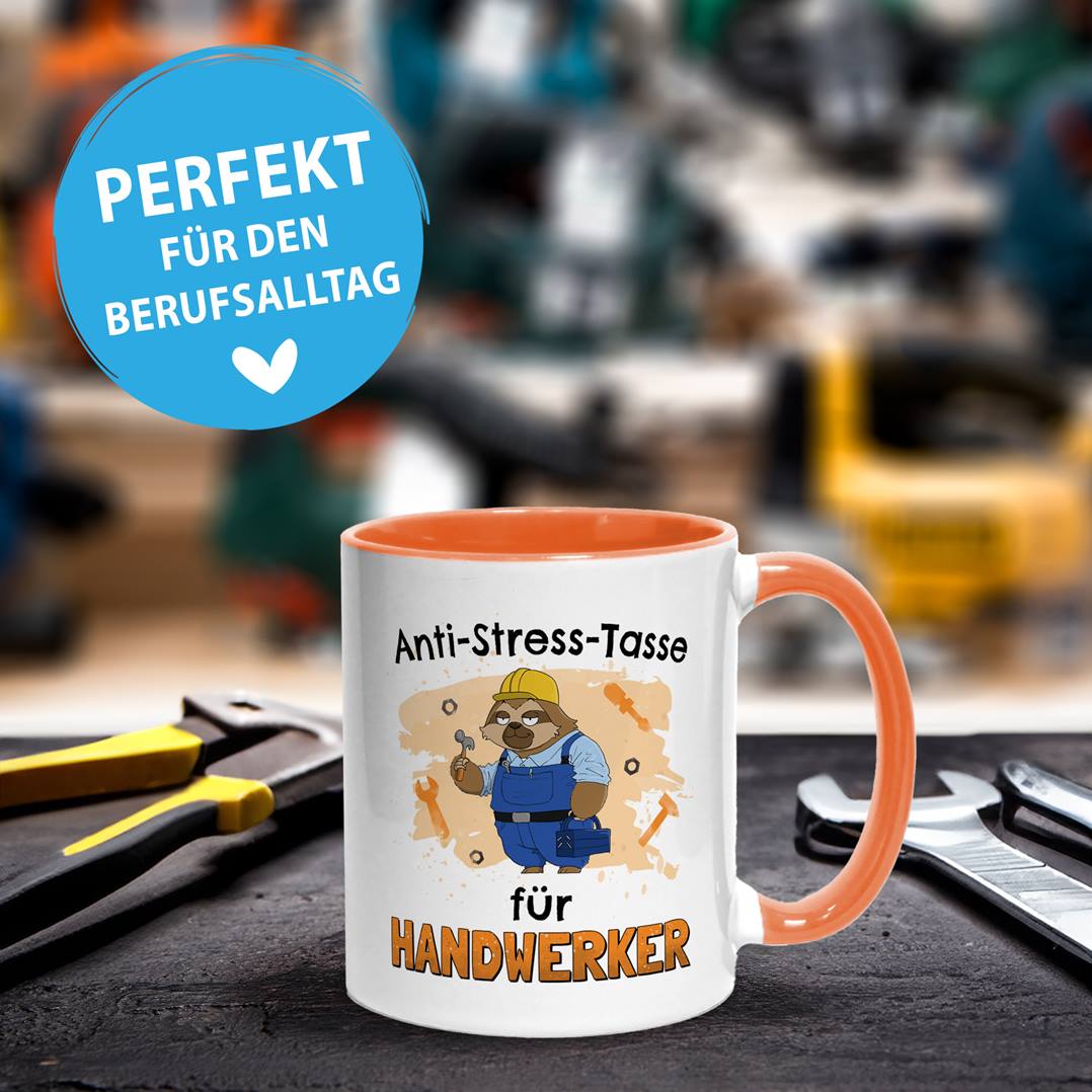Tasse - Anti-Stress-Tasse für Handwerker - Ratzfatz das Faultier