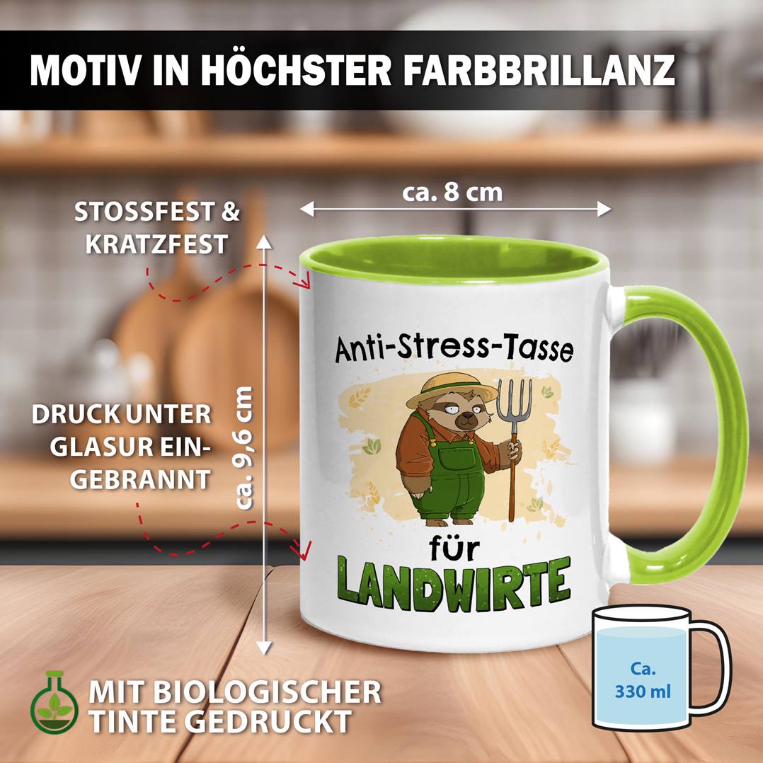 Tasse - Anti-Stress-Tasse für Landwirte - Ratzfatz das Faultier