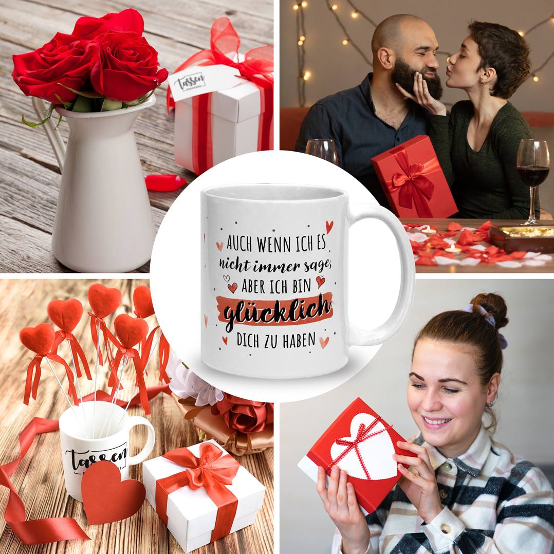 Tasse - Auch wenn ich es nicht immer sage, aber ich bin glücklich Dich zu haben