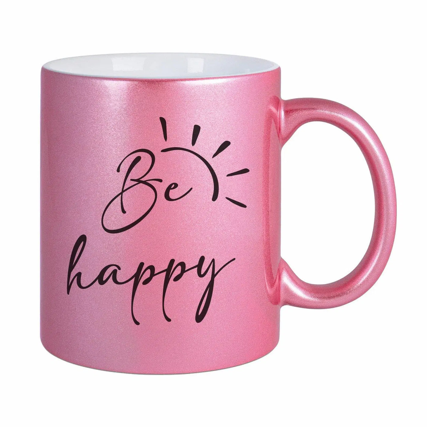 Bild: Tasse - Be happy - Metallictasse Geschenkidee