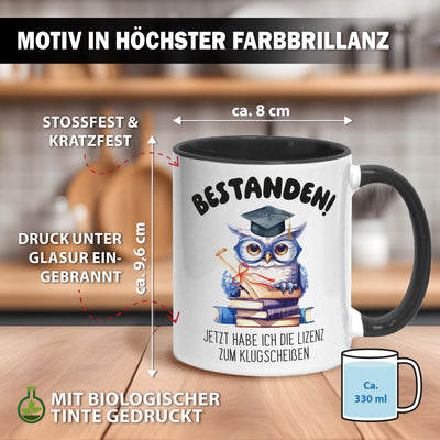 Tasse - Bestanden! Jetzt habe ich die Lizenz zum Klugscheißen