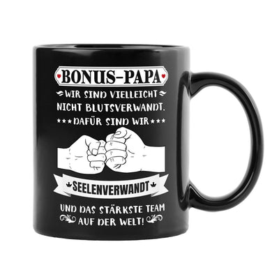 Tasse - Bonus Papa - Wir sind nicht blutsverwandt, dafür seelenverwandt - BL