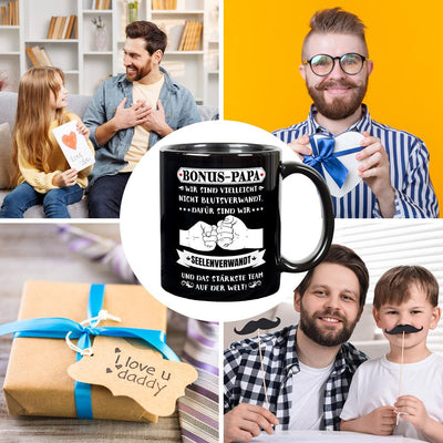 Tasse - Bonus Papa - Wir sind nicht blutsverwandt, dafür seelenverwandt - BL