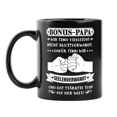 Tasse - Bonus Papa - Wir sind nicht blutsverwandt, dafür seelenverwandt - BL