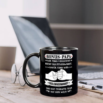 Tasse - Bonus Papa - Wir sind nicht blutsverwandt, dafür seelenverwandt - BL