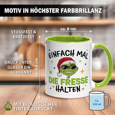 Tasse - Cooler Grinch - Einfach mal die Fresse halten