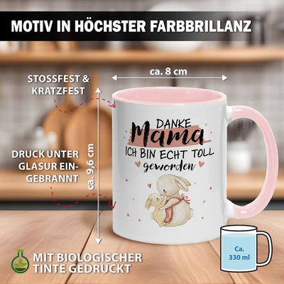Tasse - Danke Mama, ich bin echt toll geworden (Hasen)
